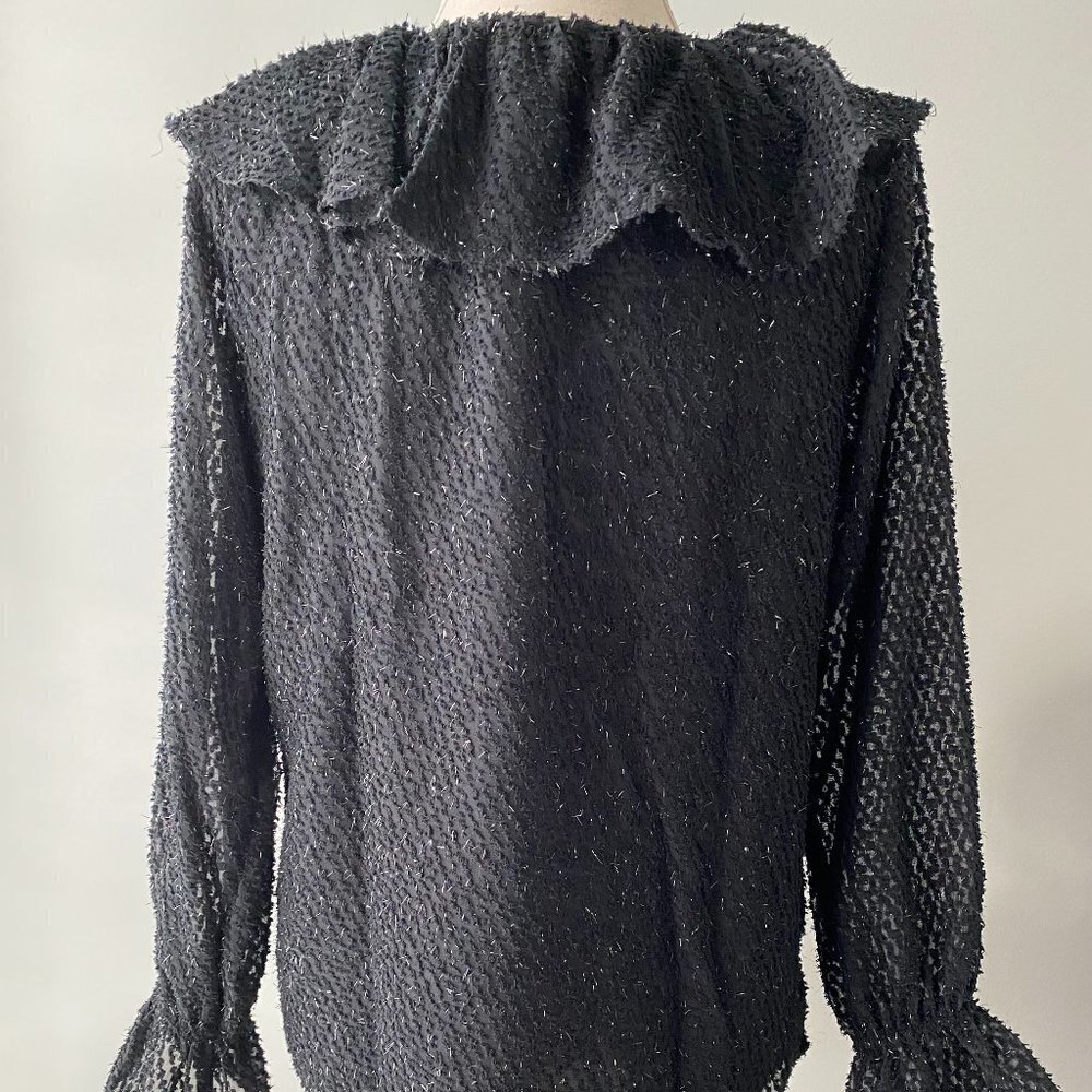 NWT LOFT Sparkly Ruffle Top - Picture 3 of 7
